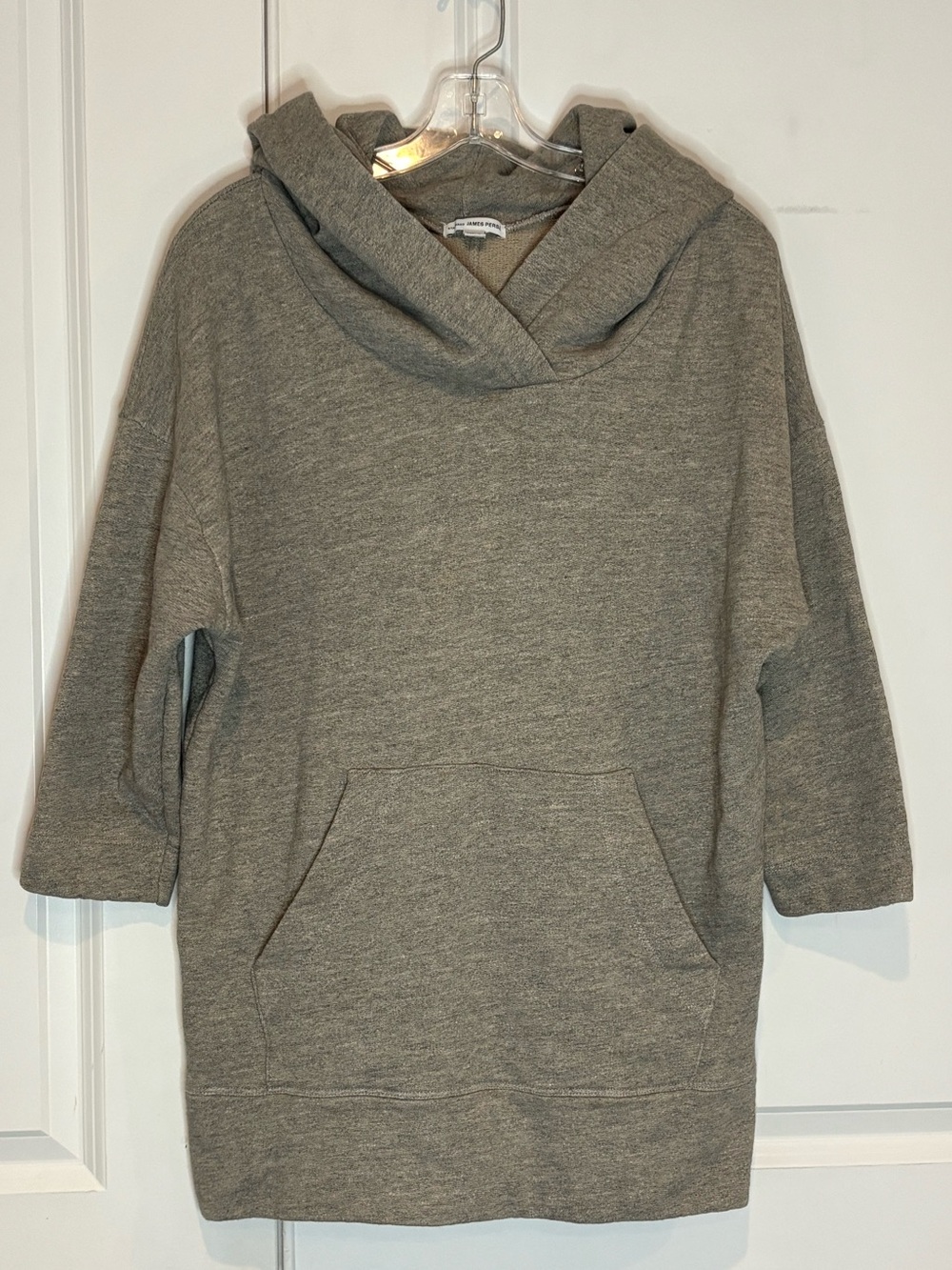 Standard James Perse Heather Gray Hooded Pocket Sweatshirt 2 M